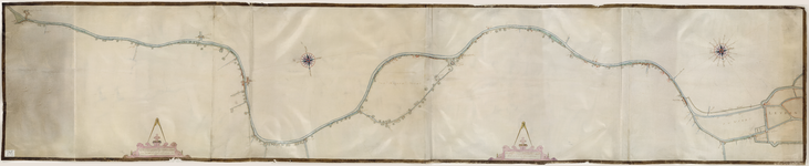 A-1630 [Kaart van de Rijn, met de daarlangs gelegen Heerweg, tussen Utrecht en Leiden: het gedeelte van ..., 1650